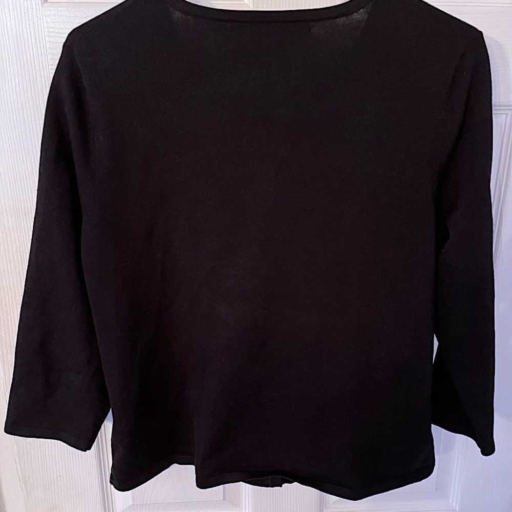 Spense Evening Black Button Down Embroidered Card… - image 4